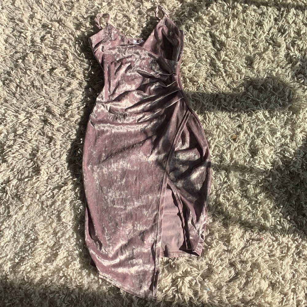 Velvet slit dress
